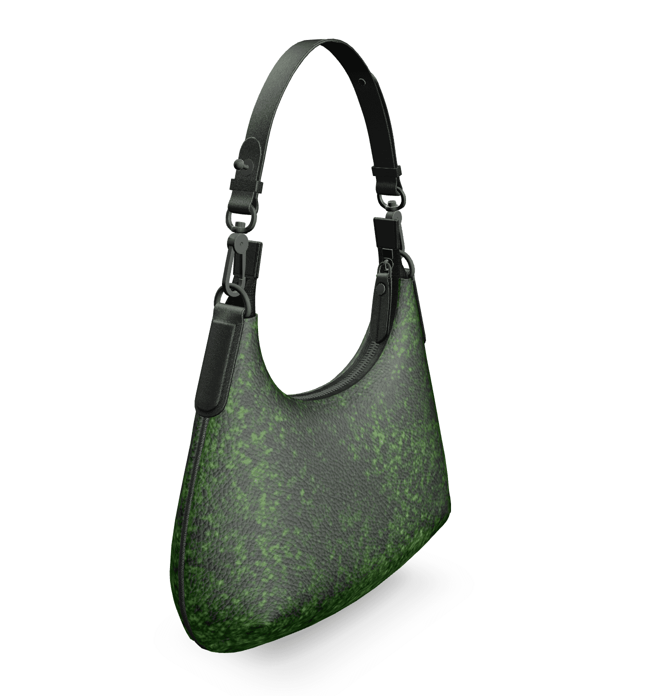SKÆR STUDIO Mini Curve Bag in moss green designer handbag with sleek adjustable strap