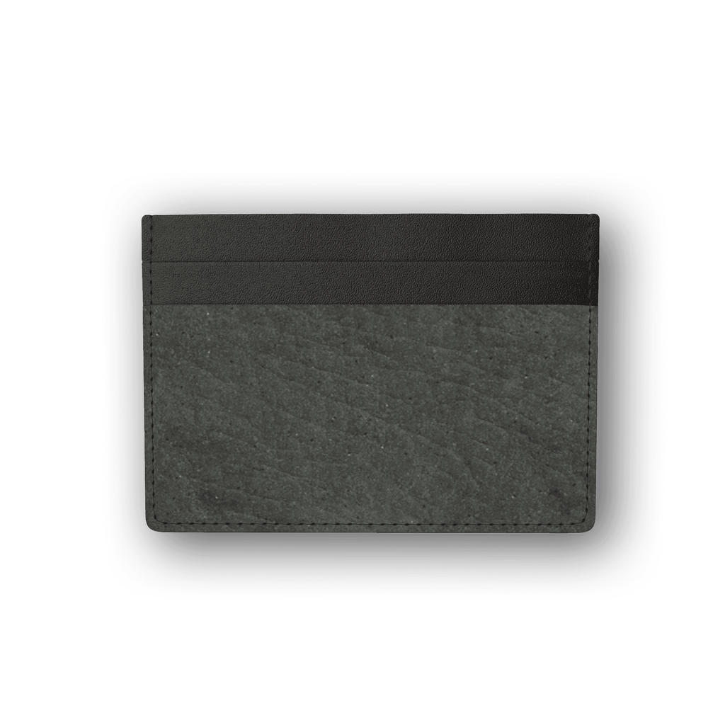 SKÆR STUDIO minimalist card holder in dark gray premium leather with sleek design