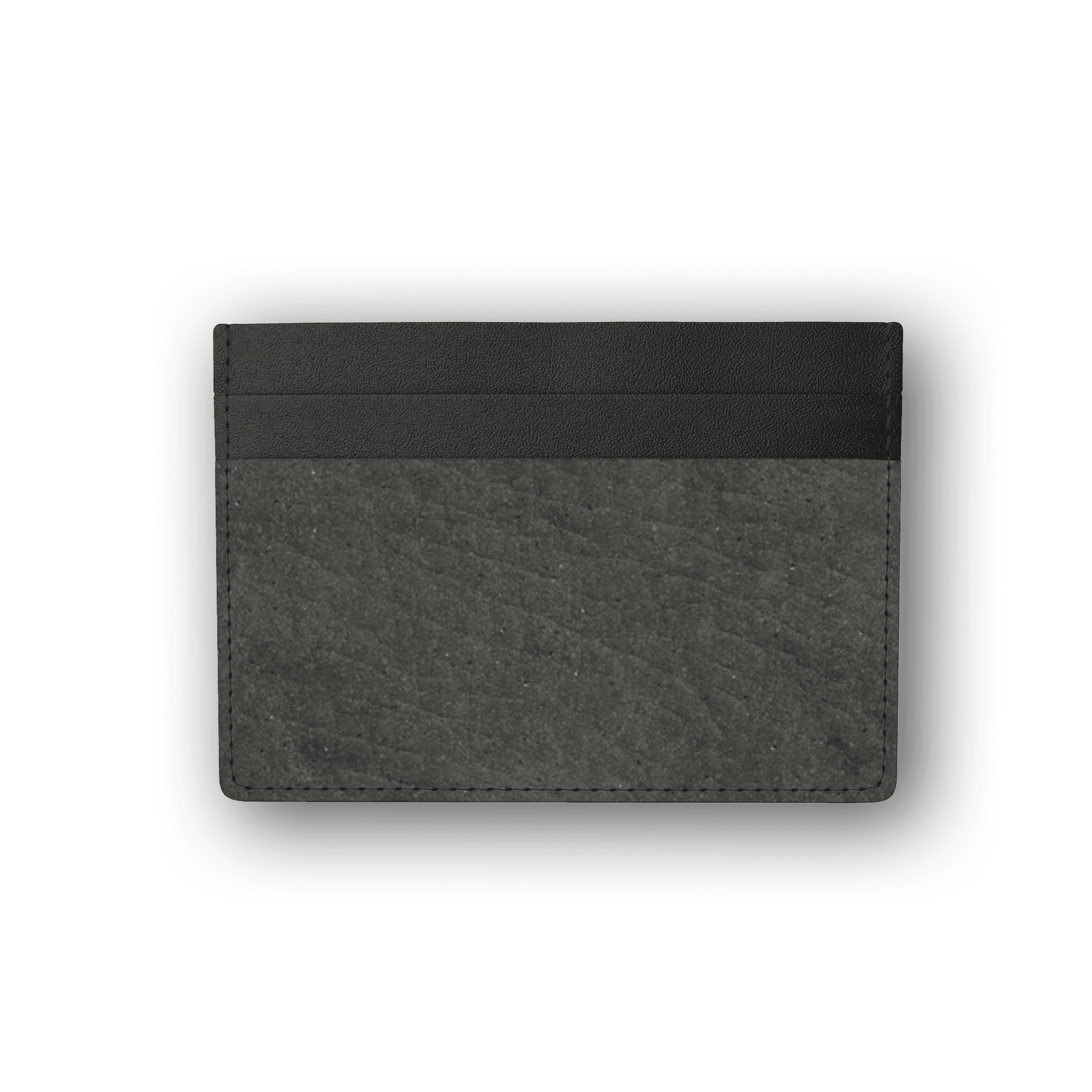 SKÆR STUDIO minimalist card holder in dark gray premium leather with sleek design