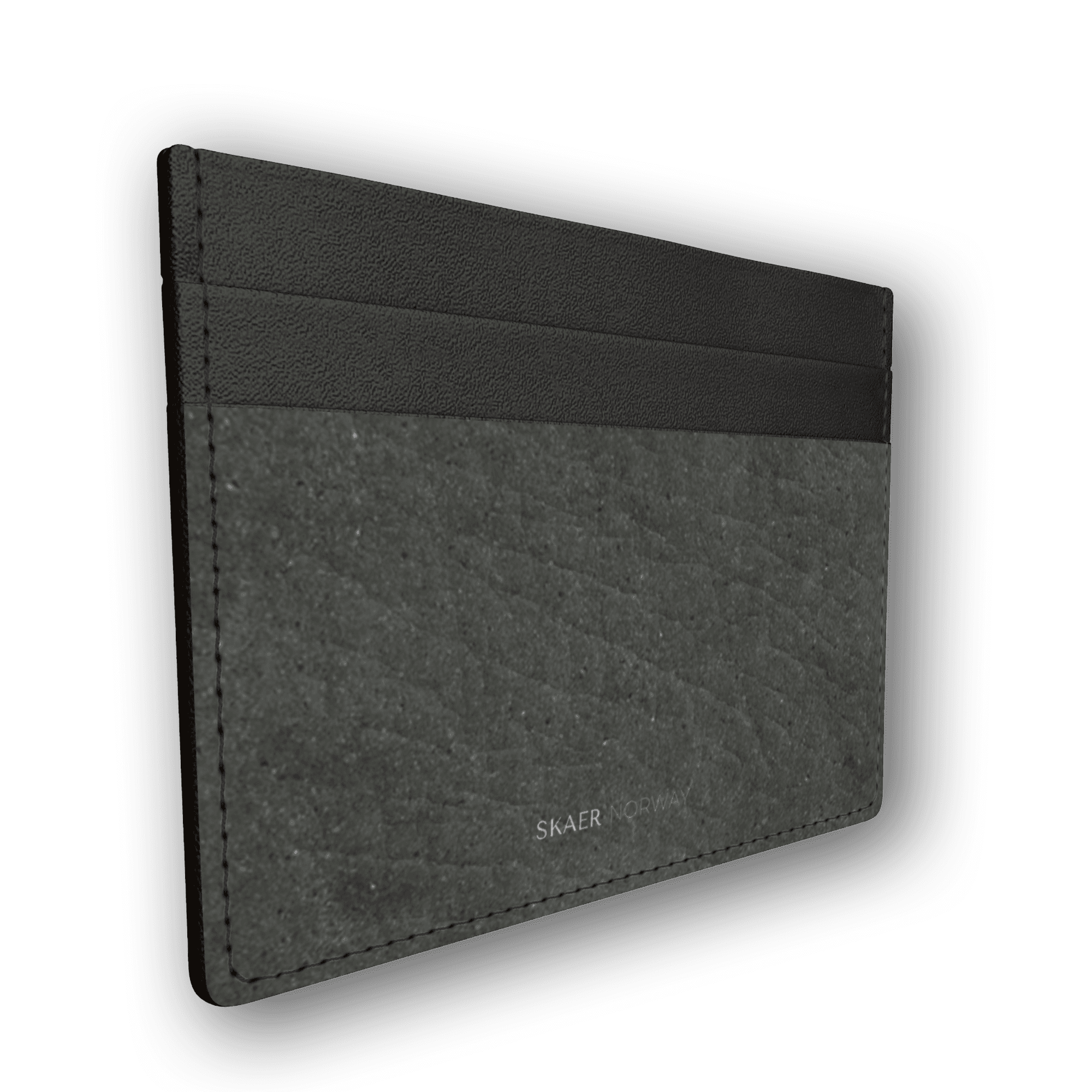 SKÆR STUDIO minimalist card holder in black leather with multiple card slots and a sleek design