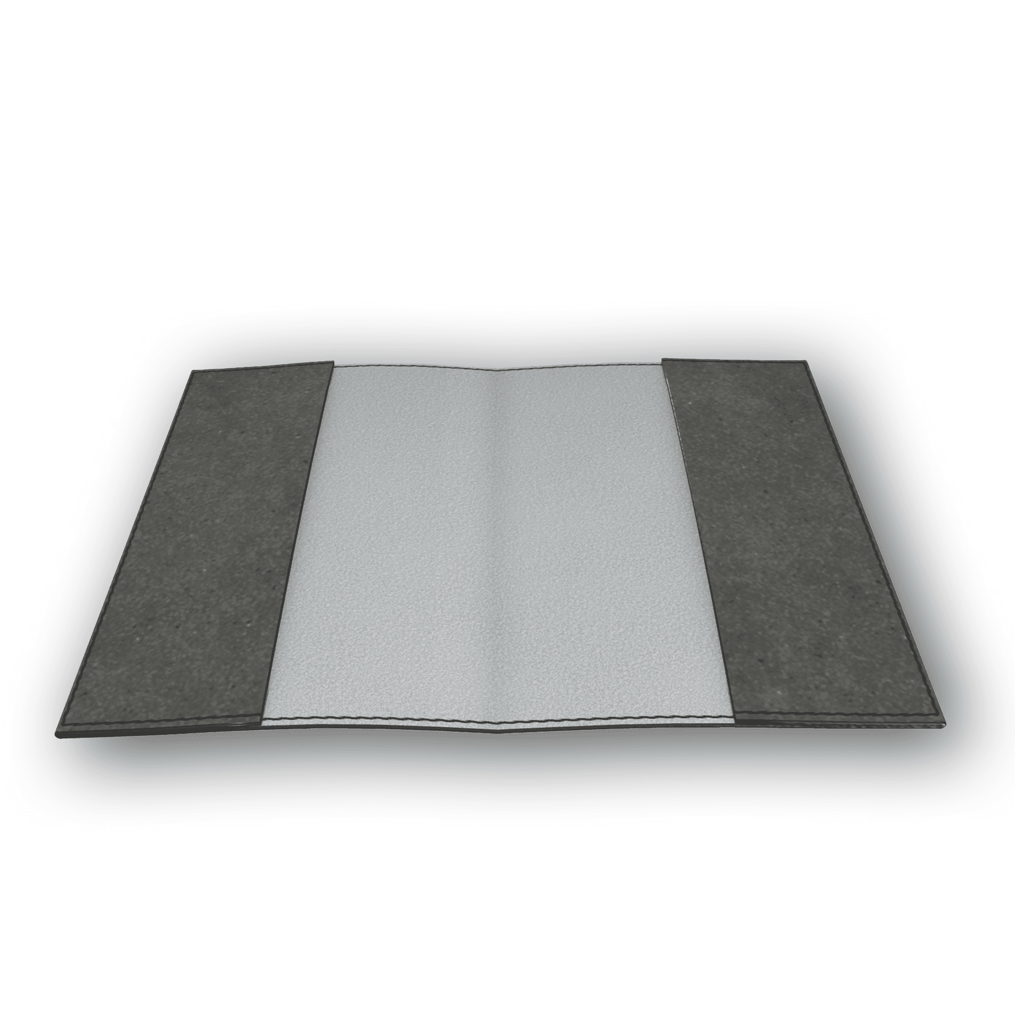 Modern black leather desk passport cover with a sleek interior and stylish design