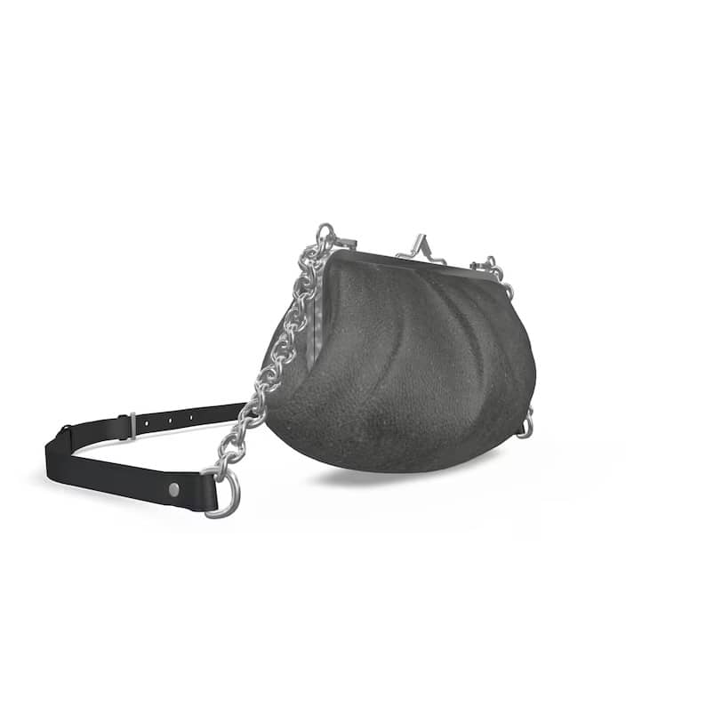 SKÆR STUDIO unique evening clutch with chain featuring a stylish pleated design