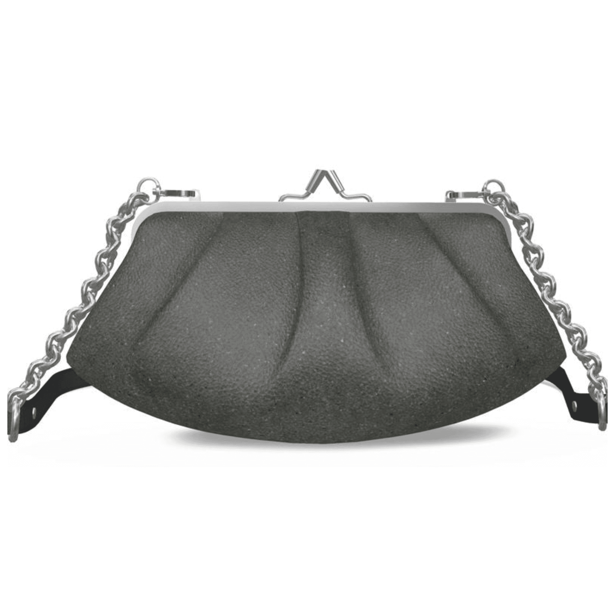 SKÆR STUDIO pleated frame bag, a unique evening clutch with chain for stylish occasions